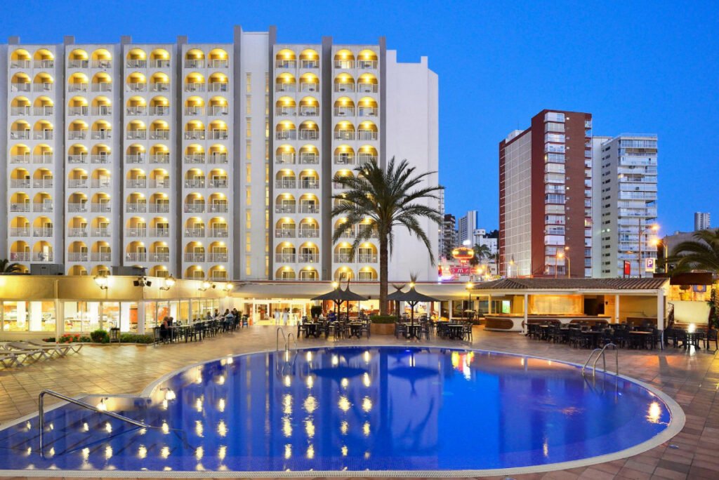 Indoor swimming pool and wellness area at Meliá Benidorm hotel ideal for year-round relaxation